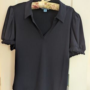 CeCe Blue Puff Sleeve Blouse